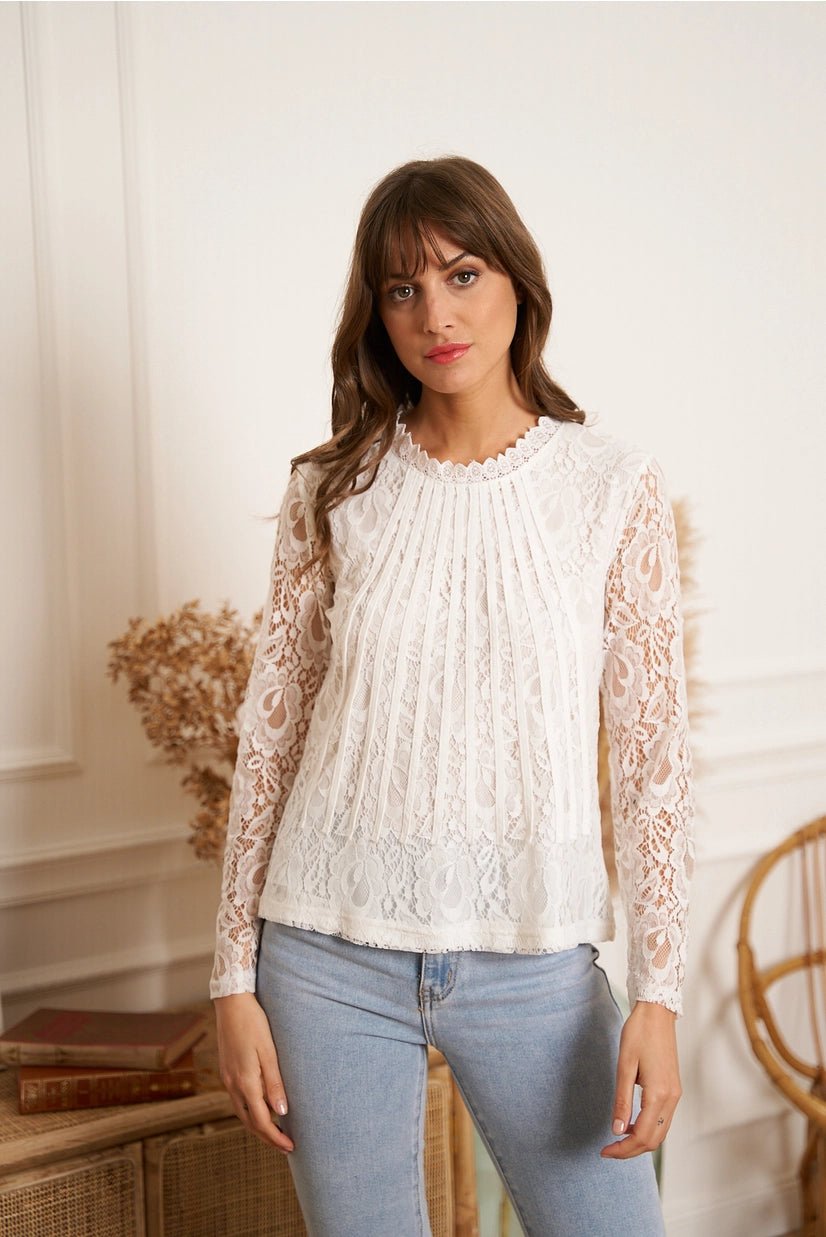 Tiffany White BlouseTopsPosh Boutique