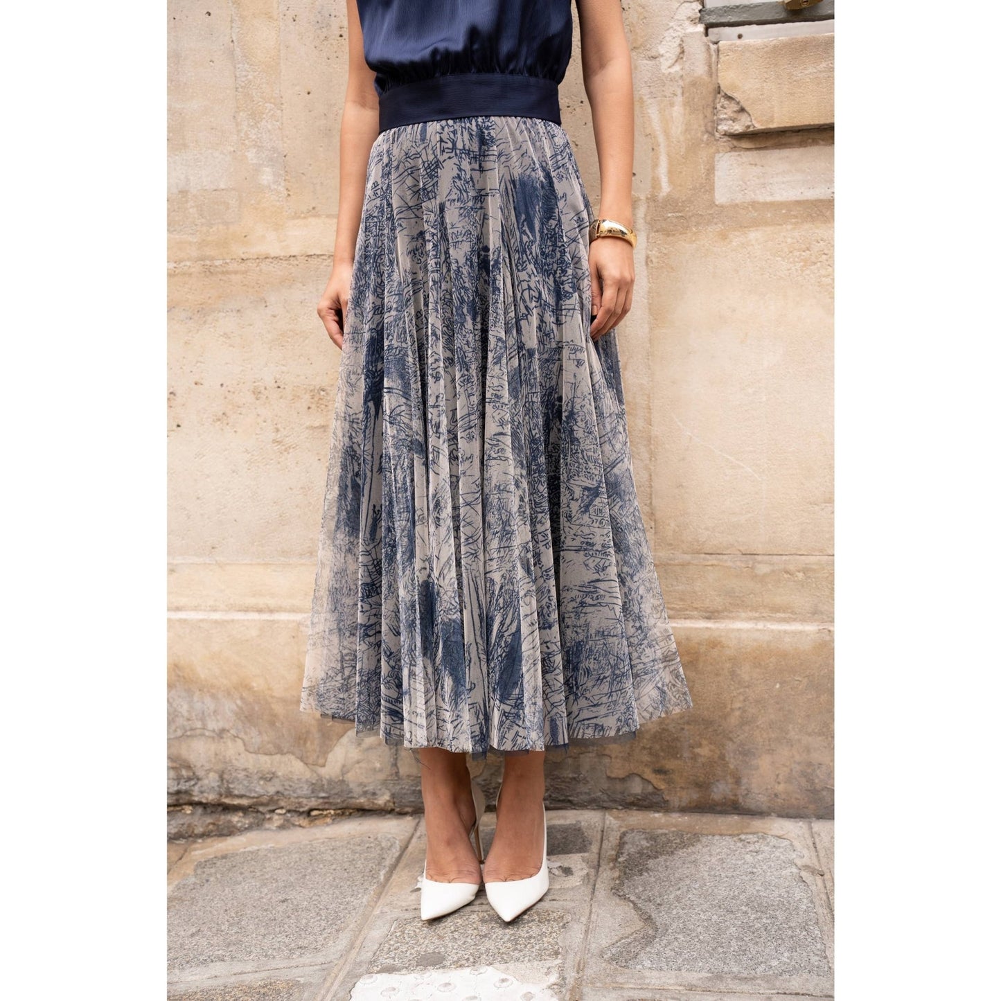 Toile Navy Tulle SkirtSkirtsPosh Boutique