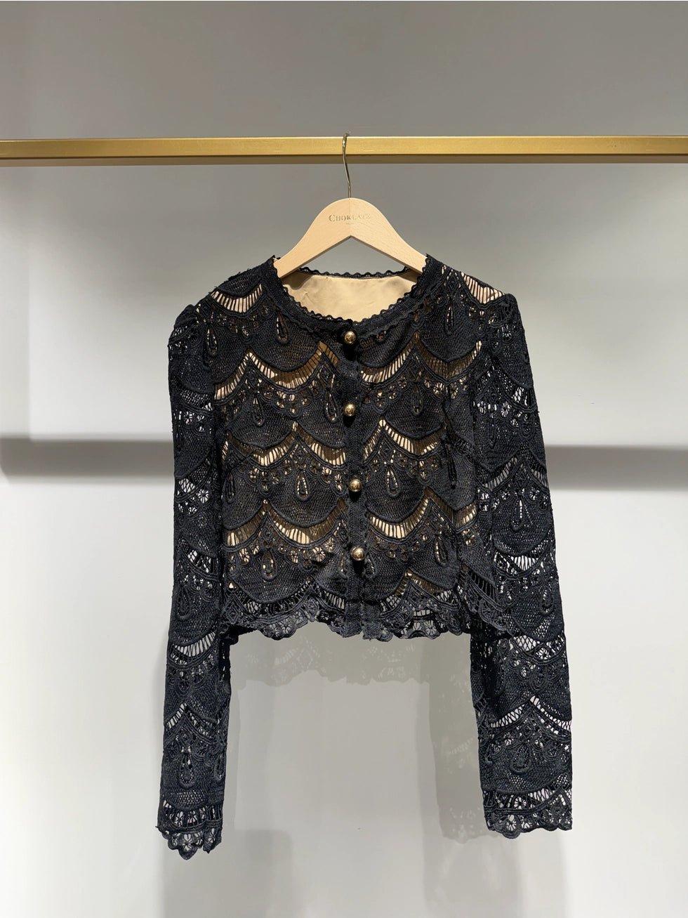 Two-tone Guipure Black Lace JacketJacketsPosh Boutique